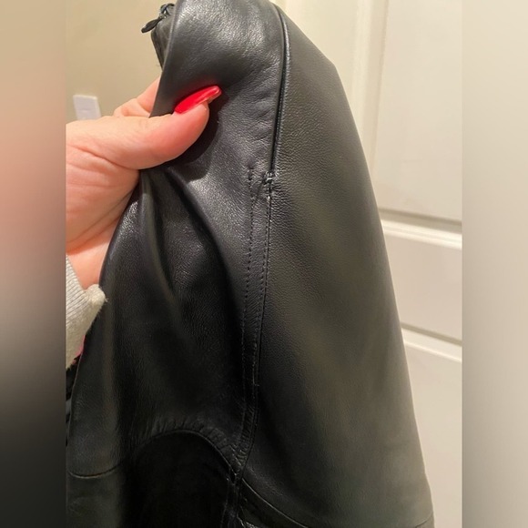 BRANDON THOMAS A-LINE BLACK LEATHER SKIRT 8 - Picture 4 of 6